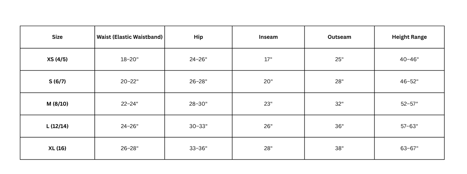 Size Chart